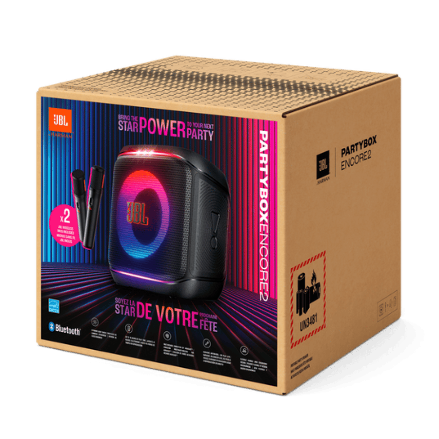 مكبر صوت JBL PartyBox Encore 2 صغير الحجم مع ميكروفونين