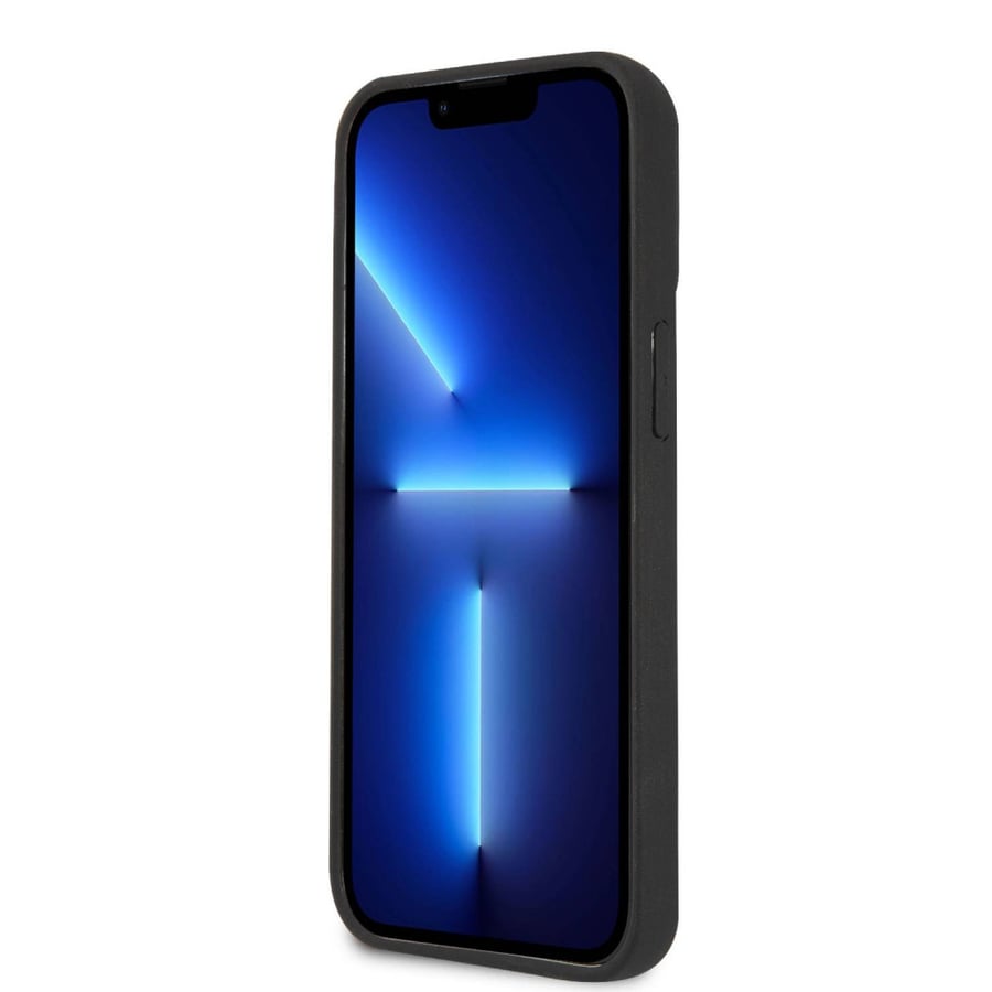 جراب Karl Lagerfeld من السيليكون مع واقي رأس Karl المطاطي ثلاثي الأبعاد متوافق مع iPhone 14 Pro Max - أسود