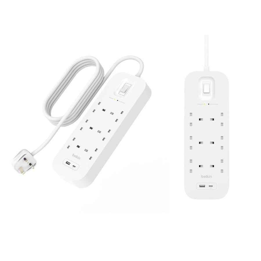 توصيلة بيلكن 6 منافذ مع منفذ تايب سي PD بقوة 18 واط ومنفذ USB-A