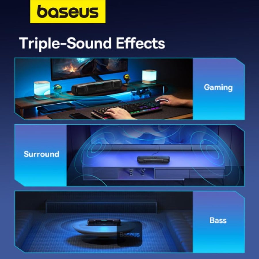 مكبر صوت بلوتوث صغير الحجم من Baseus AeQur Series DS10 (بدون بطارية) - أسود