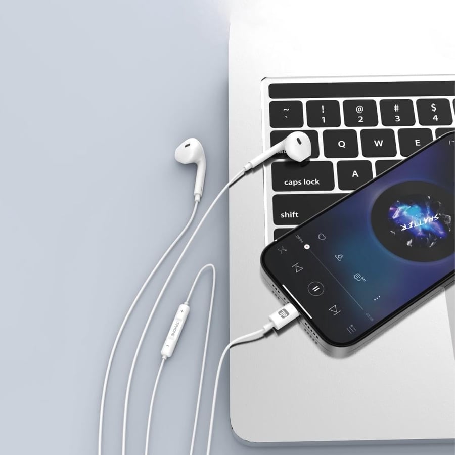 TPHONE - سماعة سلكية بمنفذ تايب سي - ابيض