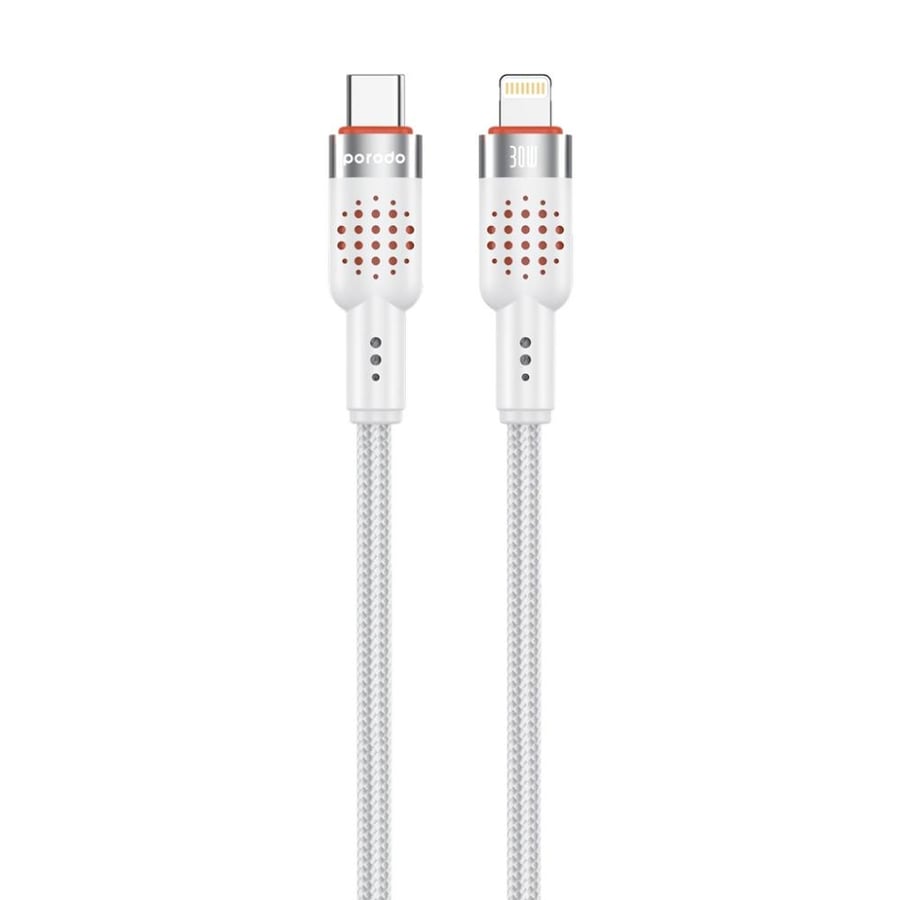 Porodo USB-C to Lightning braided cable made of aluminum