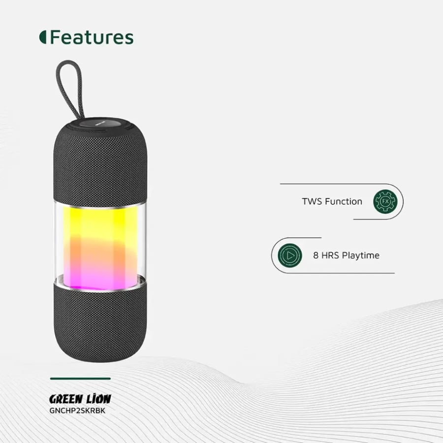 مكبر صوت محمول Green Lion Change Pro RGB - أسود