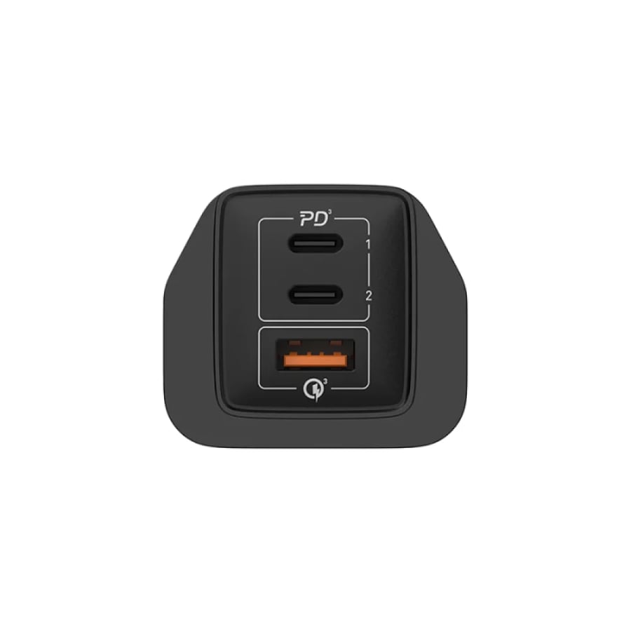 فيش منزلي 2pd 1usb بقوة 67w من شركة momax اللون اسود