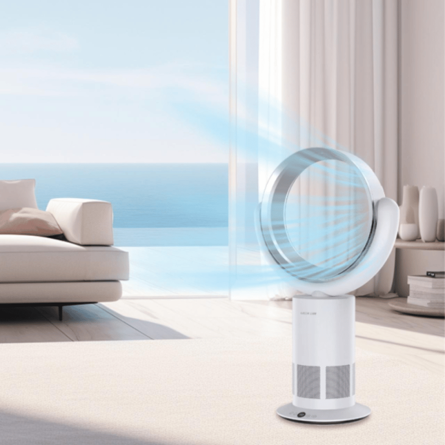مروحة تبريد كهربائية بدون شفرات من قرين ليون Air Ring Cooler - بيضاء