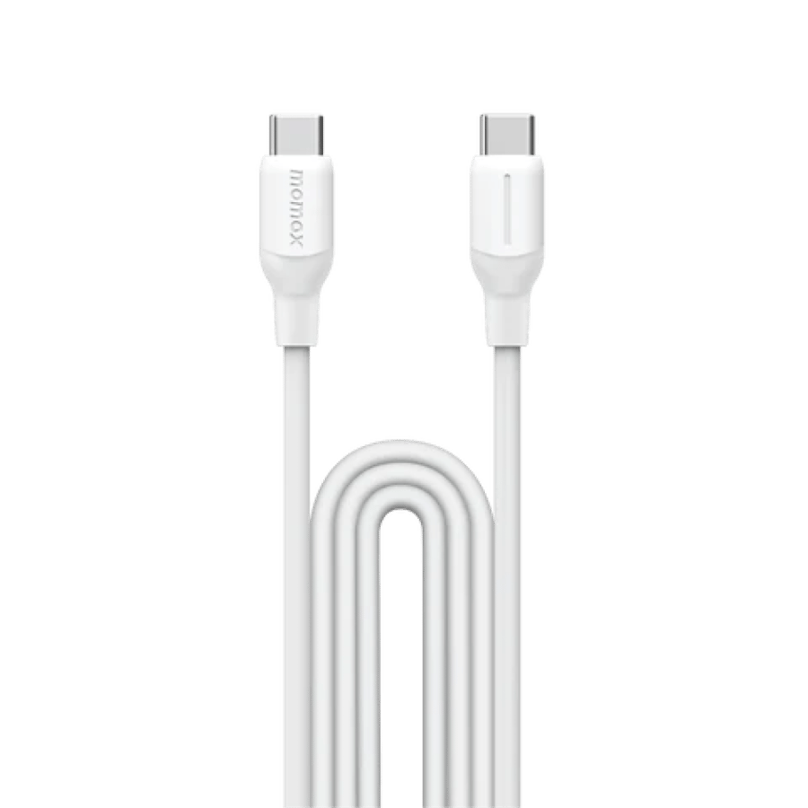 سلك شاحن موماكس Link Flow CC X من USB-C إلى USB-C بطول 1.2 م وبقوة 60 واط - أبيض