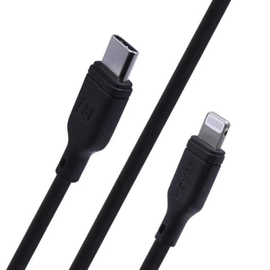 سلك شاحن ايفون موماكس زيرو USB-C إلى لايتنينغ أسود بطول 2 متر
