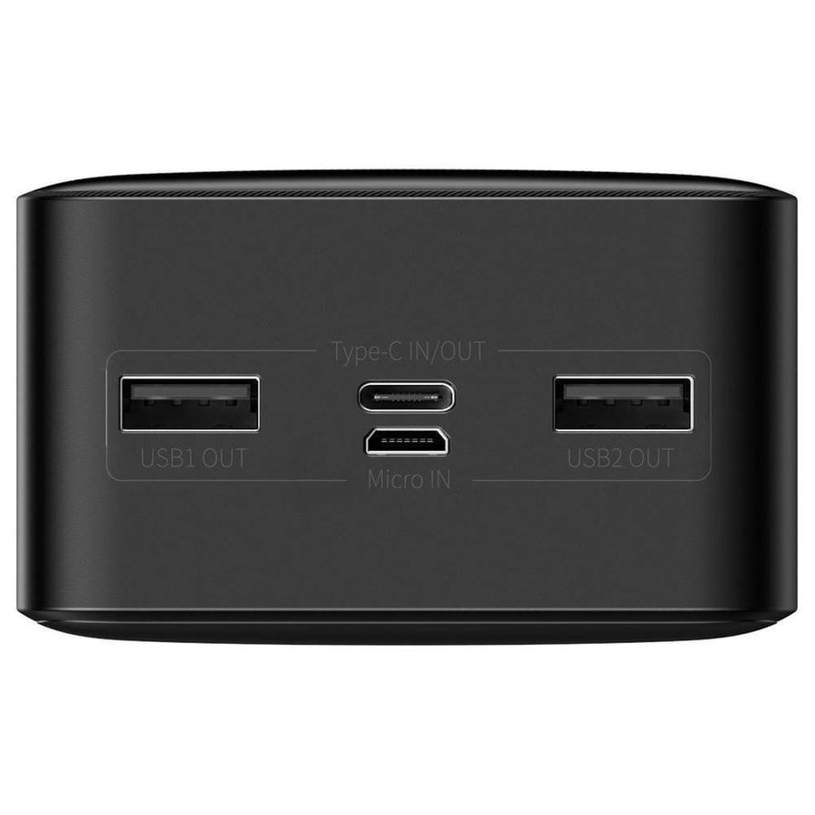 بيسوس بايو باور بانك ديجيتال بقوة 30000 مللي أمبير / الساعة 2x USB / USB Type C / Micro USB سريع الشحن AFC FCP 15W أسود (PPDML-K01)