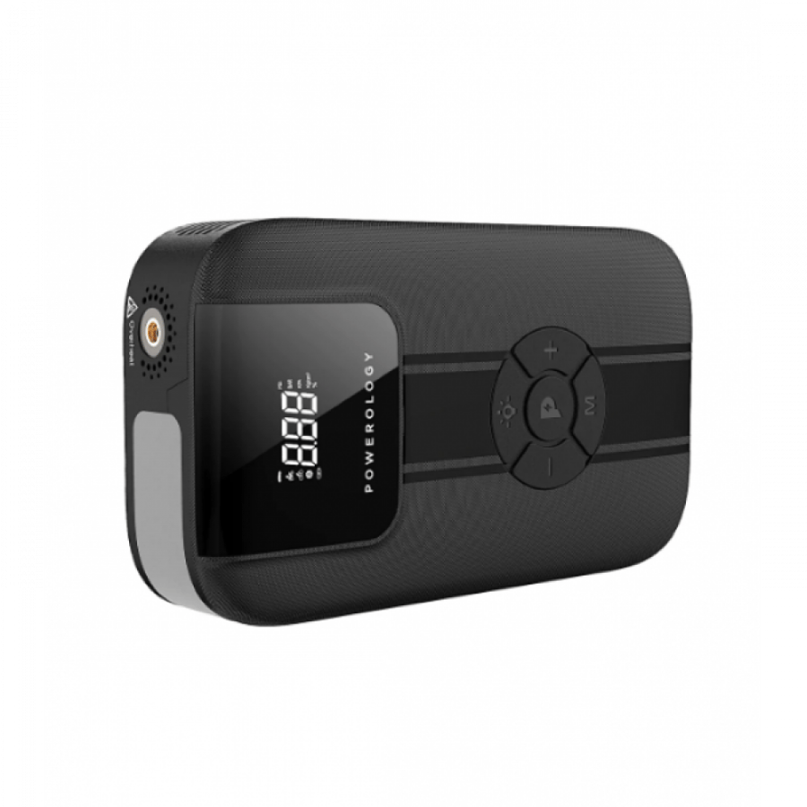 Multi-purpose jump starter from Powerology with 11200 mAh capacity, with air pump for the car and USB charging port