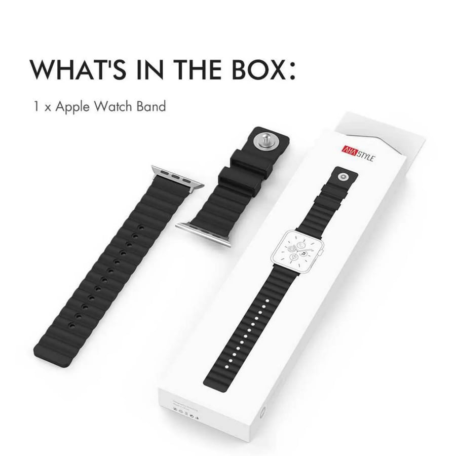 Aha style silicone watch bracelet, luxurious, with a durable design, 40 mm, comfortable and sturdy for wearing, adjustable strap, breathable silicone replacement wristband compatible with Apple Watch Series 1/2/3/4/5/6/7/8