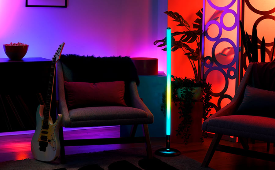 عصا إضاءه بلوتوث جى بى ال PartyLight بإضاءة RGB، اسود - JBLPLSTICKAM