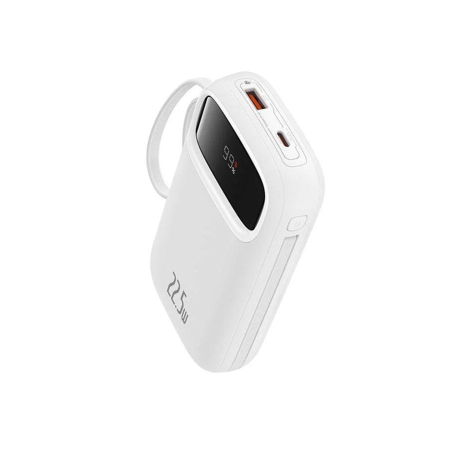 QPower2 Basus battery with a capacity of 20,000 mAh with integrated cables - black