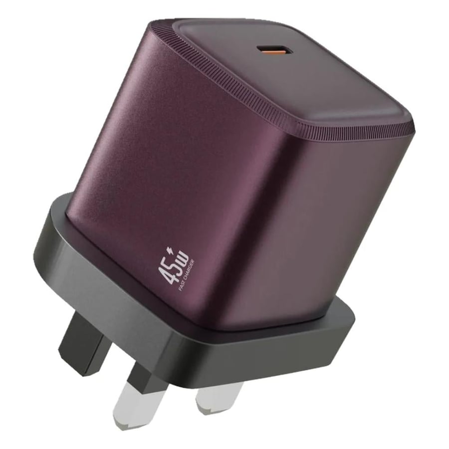 شاحن جداري Green Lion G-Charge Series بقدرة 45W PD وقابس UK - عنابي