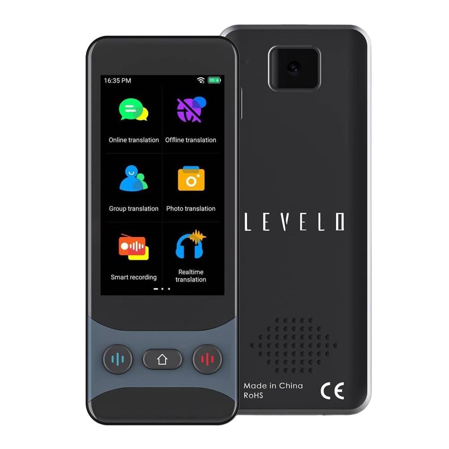 Levelo FluentLink program for online and offline voice translation, with ChatGPT integrated, unit conversion, exchange rate conversion - Gray