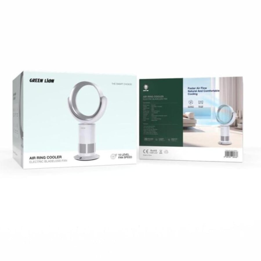 مروحة تبريد كهربائية بدون شفرات من قرين ليون Air Ring Cooler - بيضاء