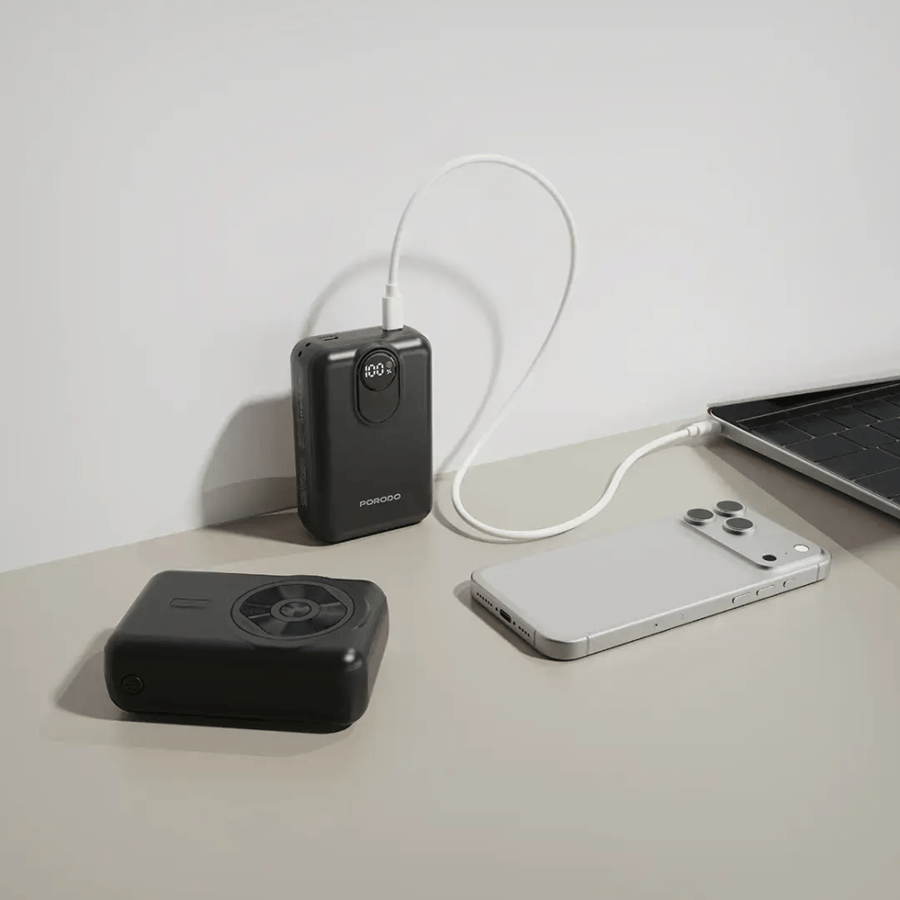 باور بانك بورودو ماغنكس 20000mAh مع مخرج USB-C و Lightning اسود