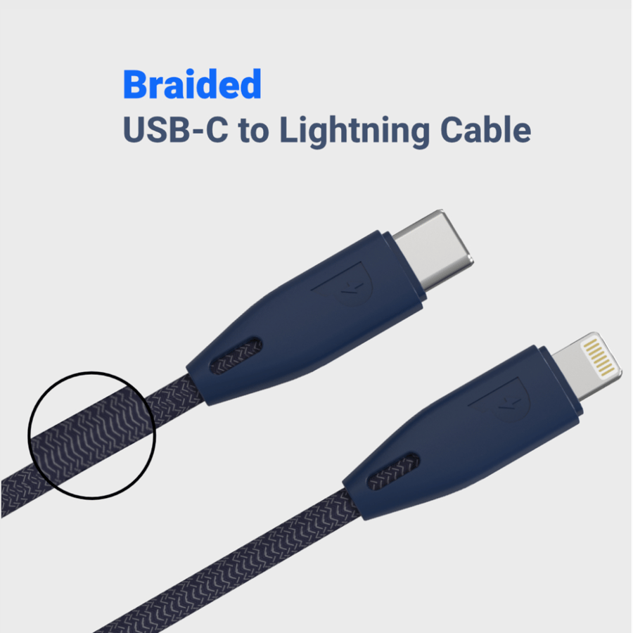 كابل باورولوجي من USB-C إلى لايتنق بطول 1.2 متر – ازرق