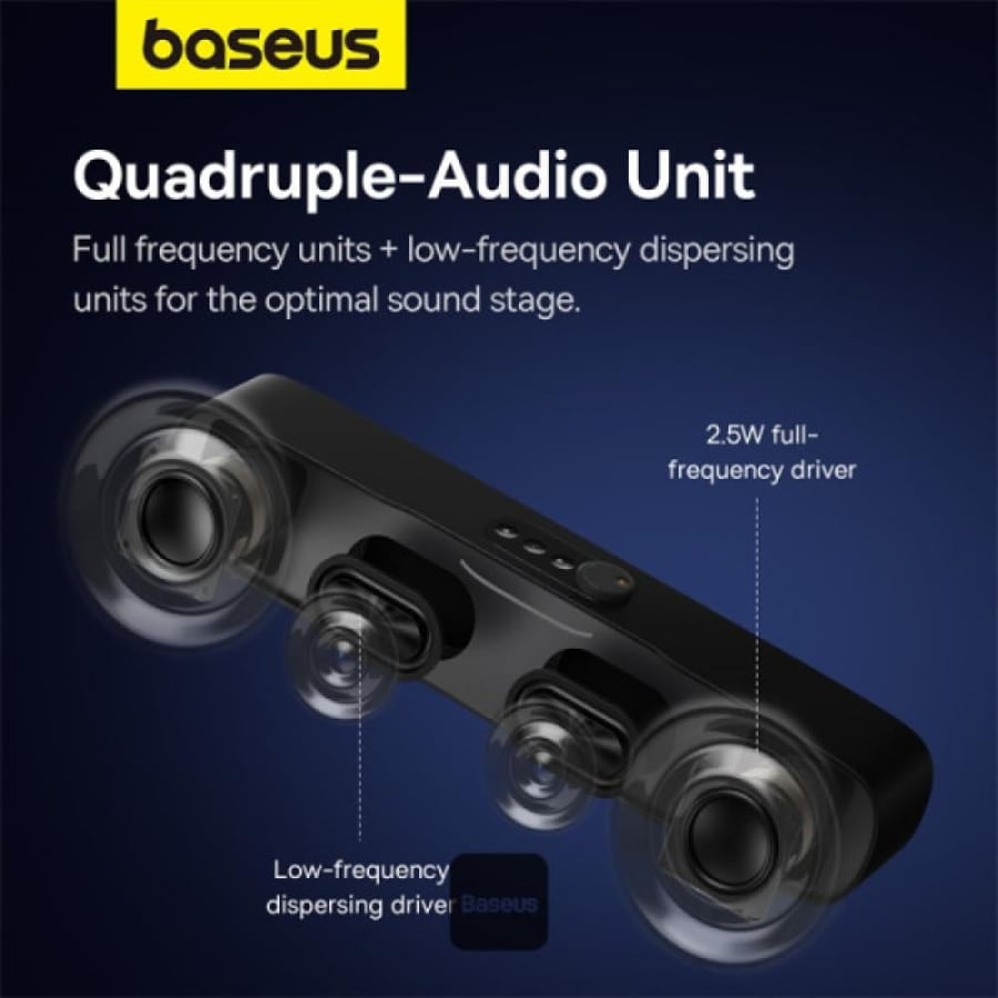 مكبر صوت بلوتوث صغير الحجم من Baseus AeQur Series DS10 (بدون بطارية) - أسود