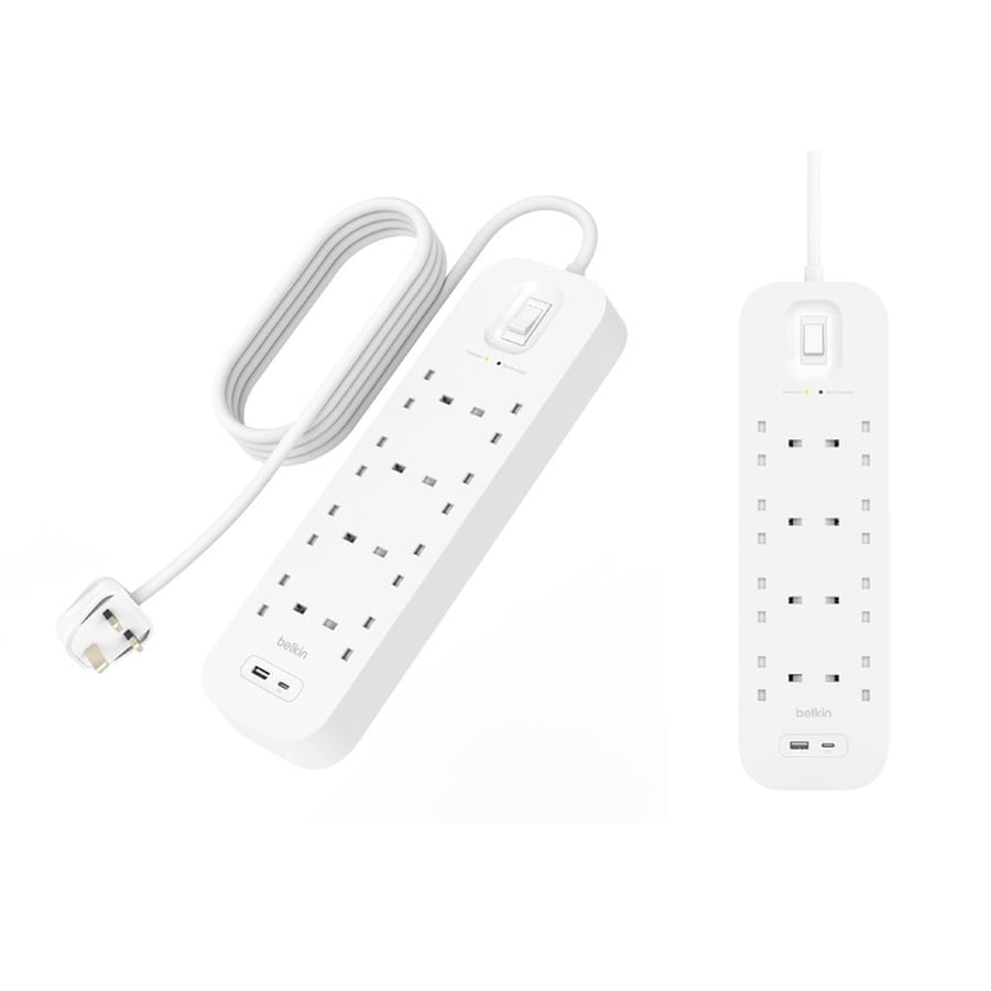 توصيلة بيلكن 8 منافذ مع منفذ تايب سي PD بقوة 18 واط ومنفذ USB-A