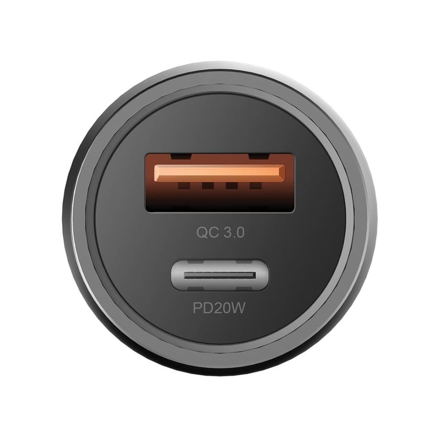 شاحن سيارة ENERGEA AluDrive USB-C PD20 + USB-A QC3.0 Duo Port ألومنيوم 38 وات
