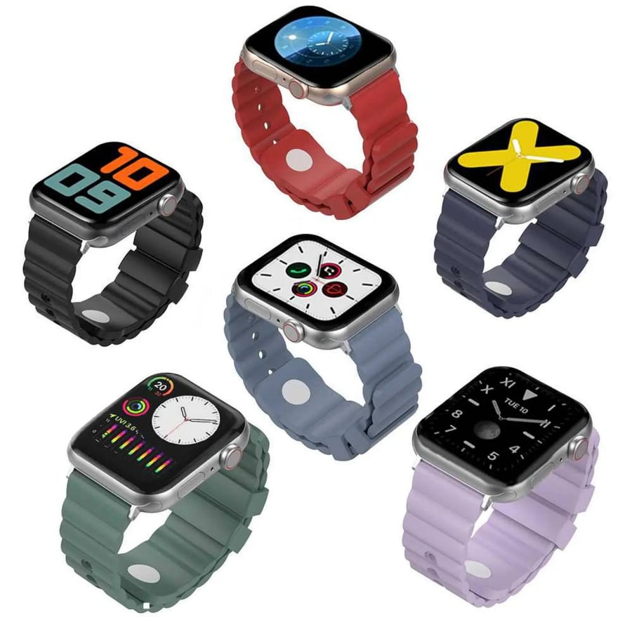Aha style silicone watch bracelet, luxurious, with a durable design, 40 mm, comfortable and sturdy for wearing, adjustable strap, breathable silicone replacement wristband compatible with Apple Watch Series 1/2/3/4/5/6/7/8