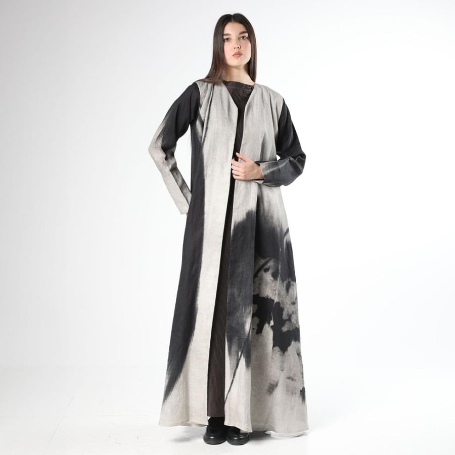 Brown Printed Linen