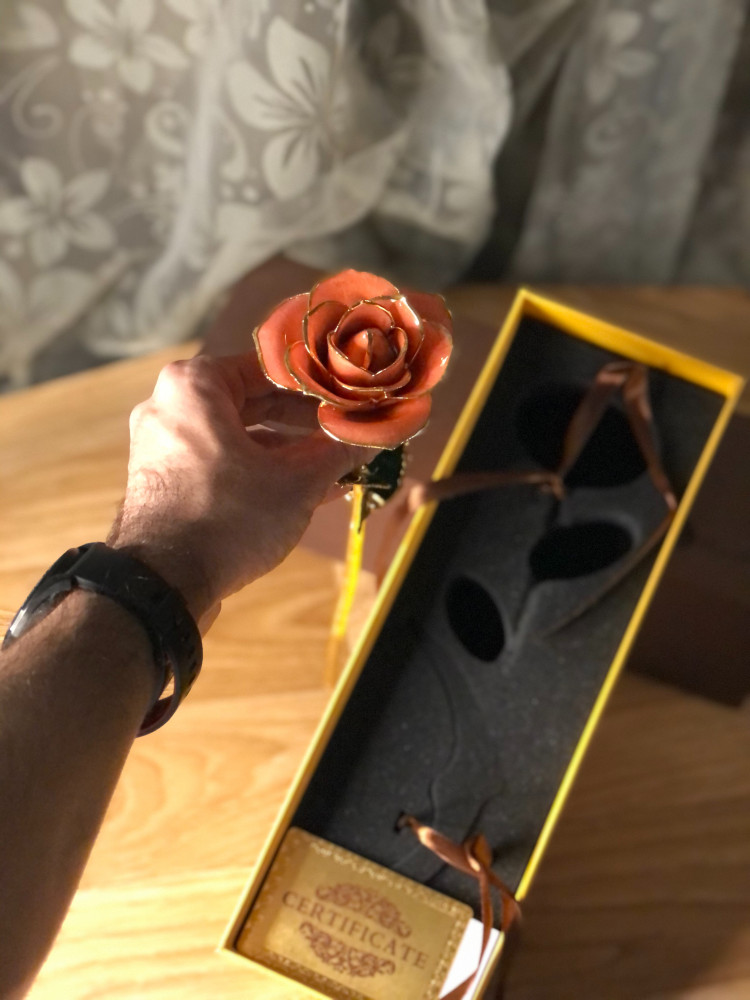 ورد مطلي بالذهب