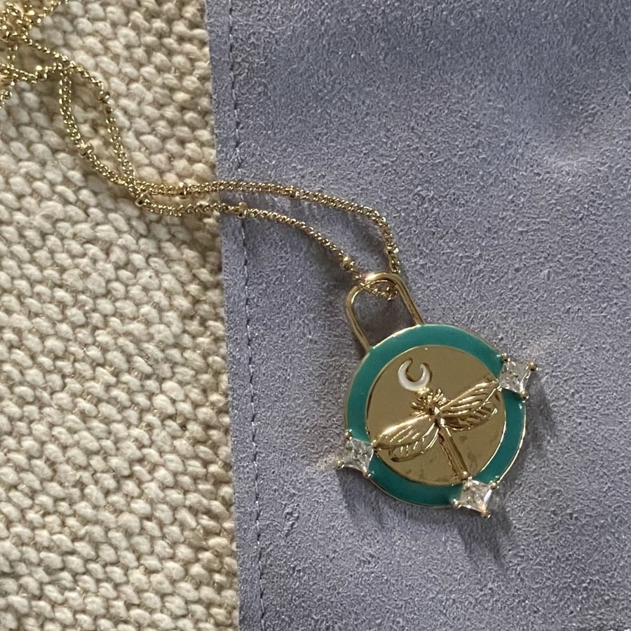 سلسال مطلي بالذهب بوجهين Dragonfly
