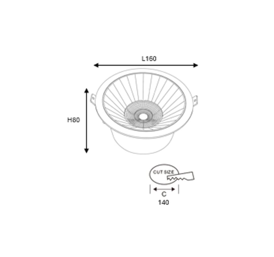 HYLUMEN -DLL030NR -30W/160*80mm, cut140mm