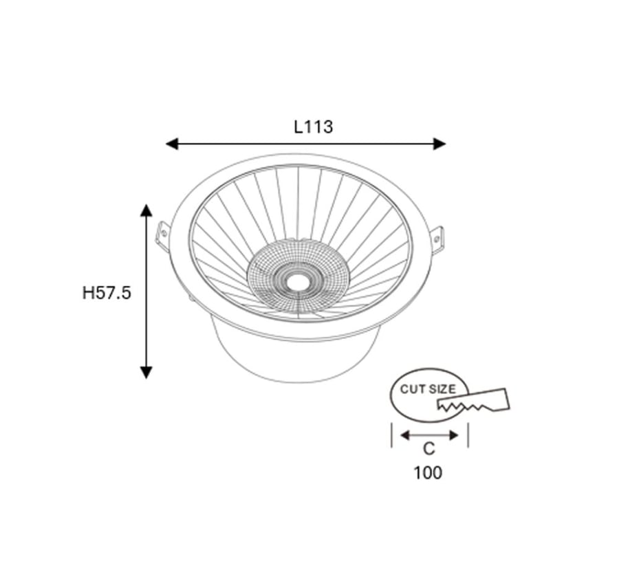 HYLUMEN -DLL015NR -15W/113*57.5mm,cut100mm