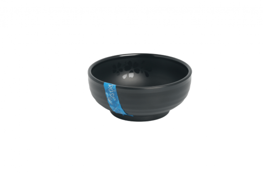 Black matte plastic soup bowl