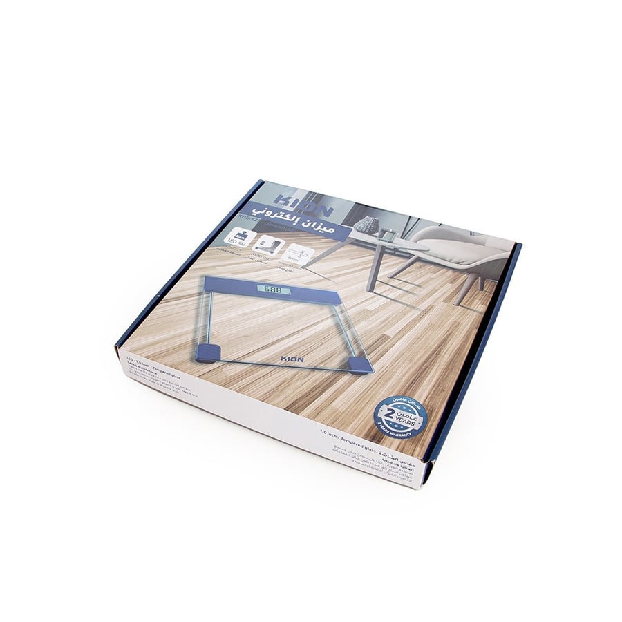 Digital scale 150 kg glass blue