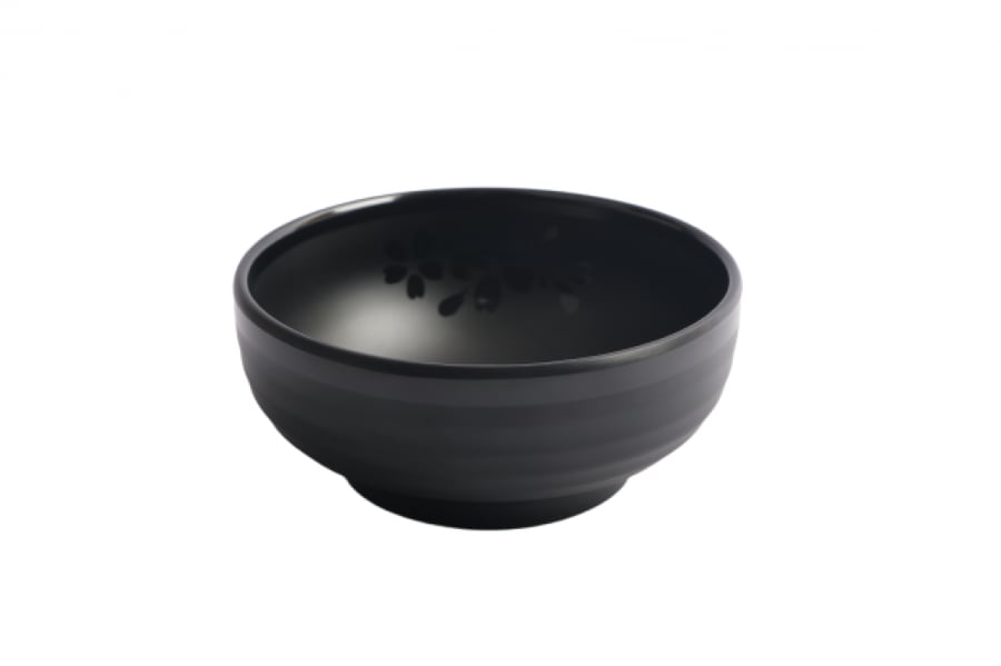 Black matte plastic soup bowl