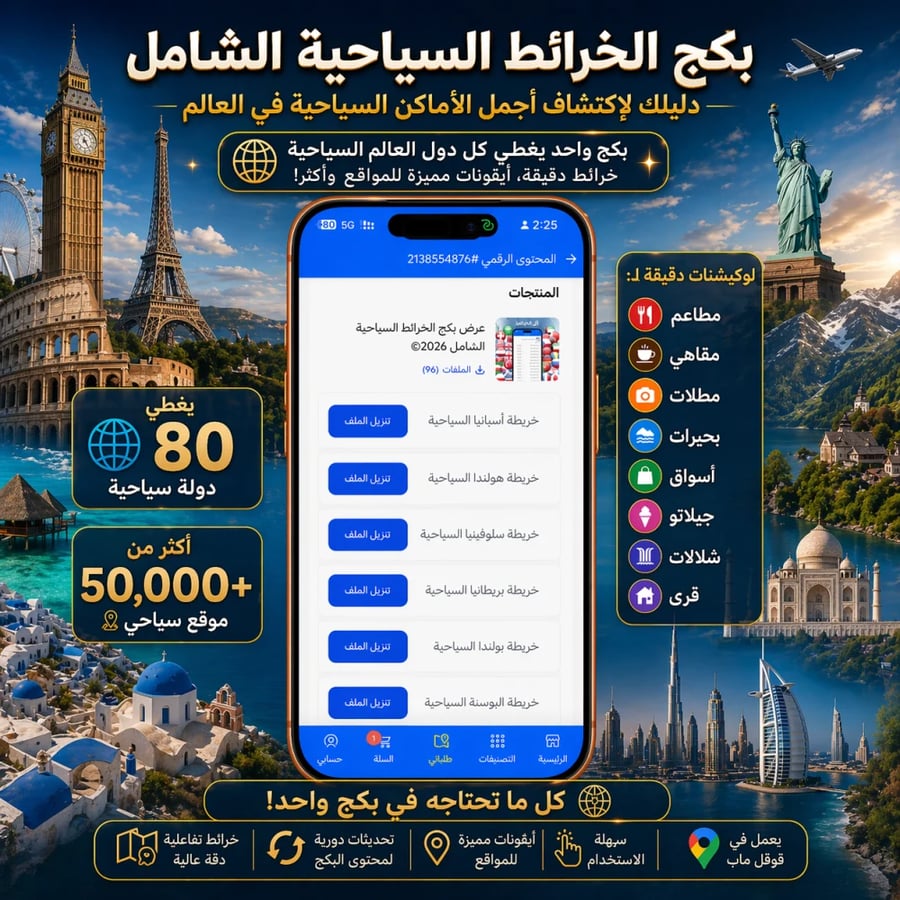 عرض بكج الخرائط السياحية الشامل 2026©