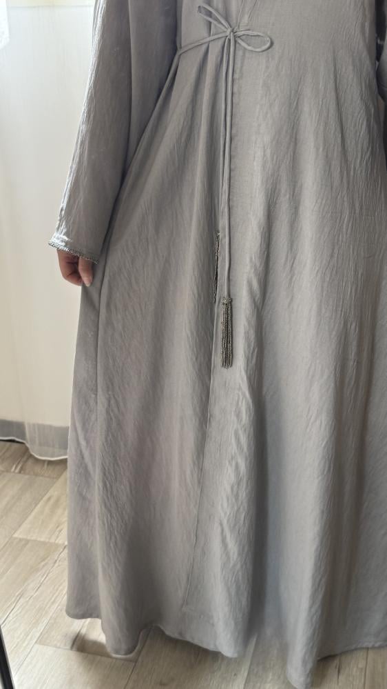 عباية لينن بشك خرز