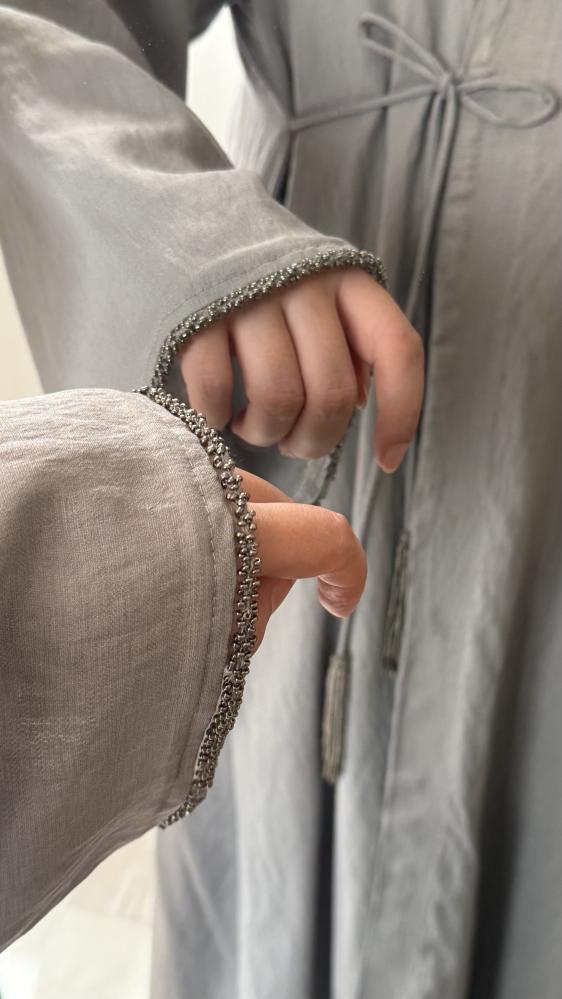عباية لينن بشك خرز