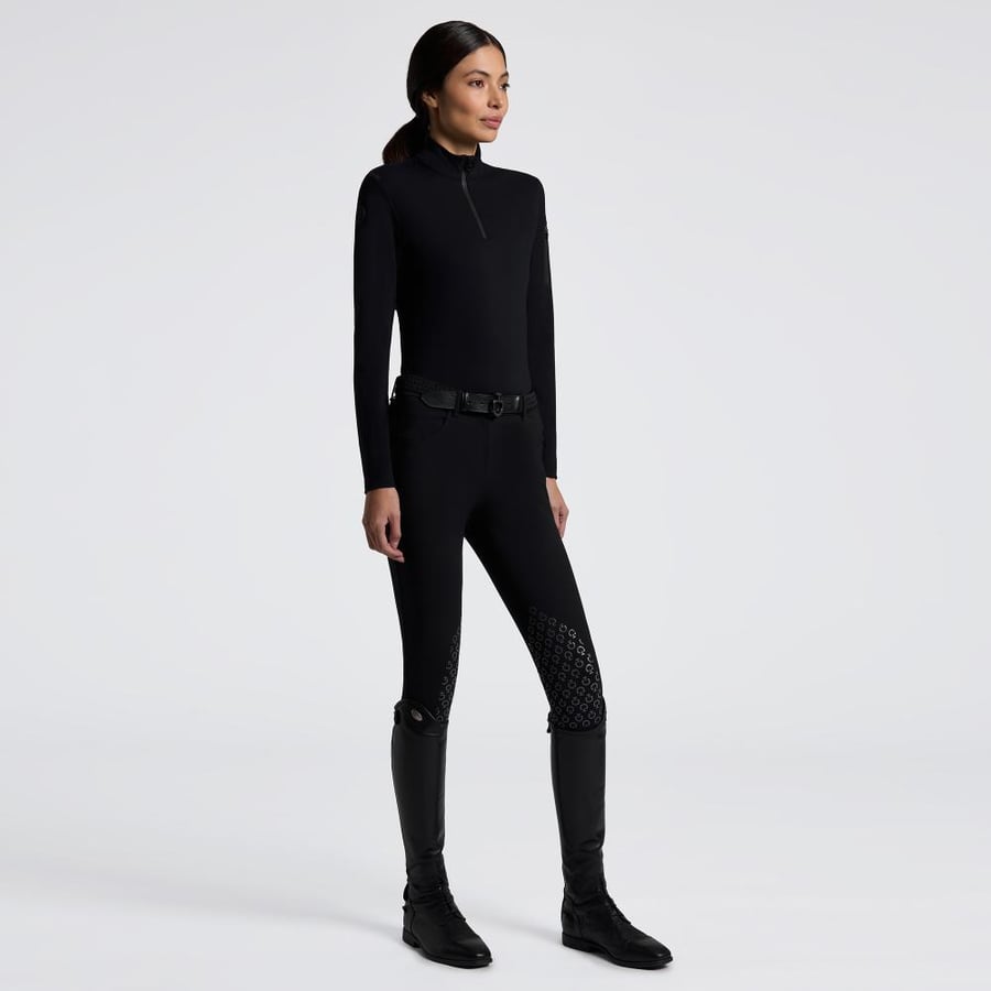 CT JERSEY FLEECE HALF ZIP L/S TURTLENECK 9999 BLACK