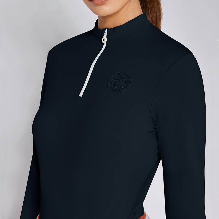 CT TECH PIQUET L/S TRAINING ZIP POLO 7901 NAVY BLUE
