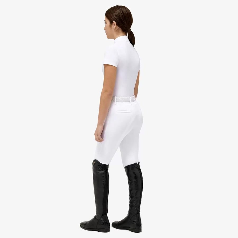GIRLS’ JERSEY COMPETITION SHIRT WITH A ZIP WHITE