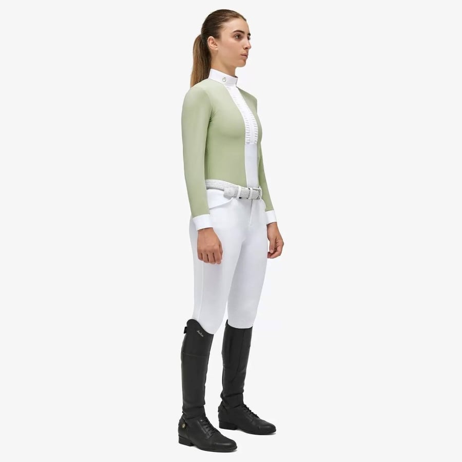 GIRL’S JERSEY SHIRT WITH A RUFFLE PLACKET
