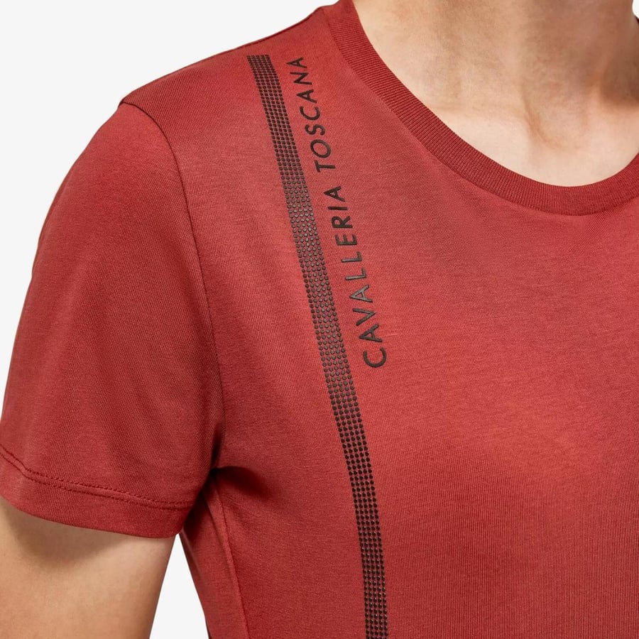 CT ACADEMY COTTON T-SHIRT W/ LOGO PIPING 3D00 RED