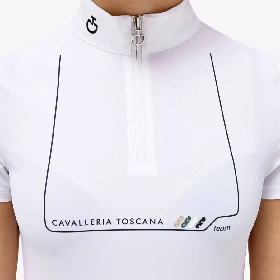 GIRLS’ JERSEY COMPETITION SHIRT WITH A ZIP WHITE