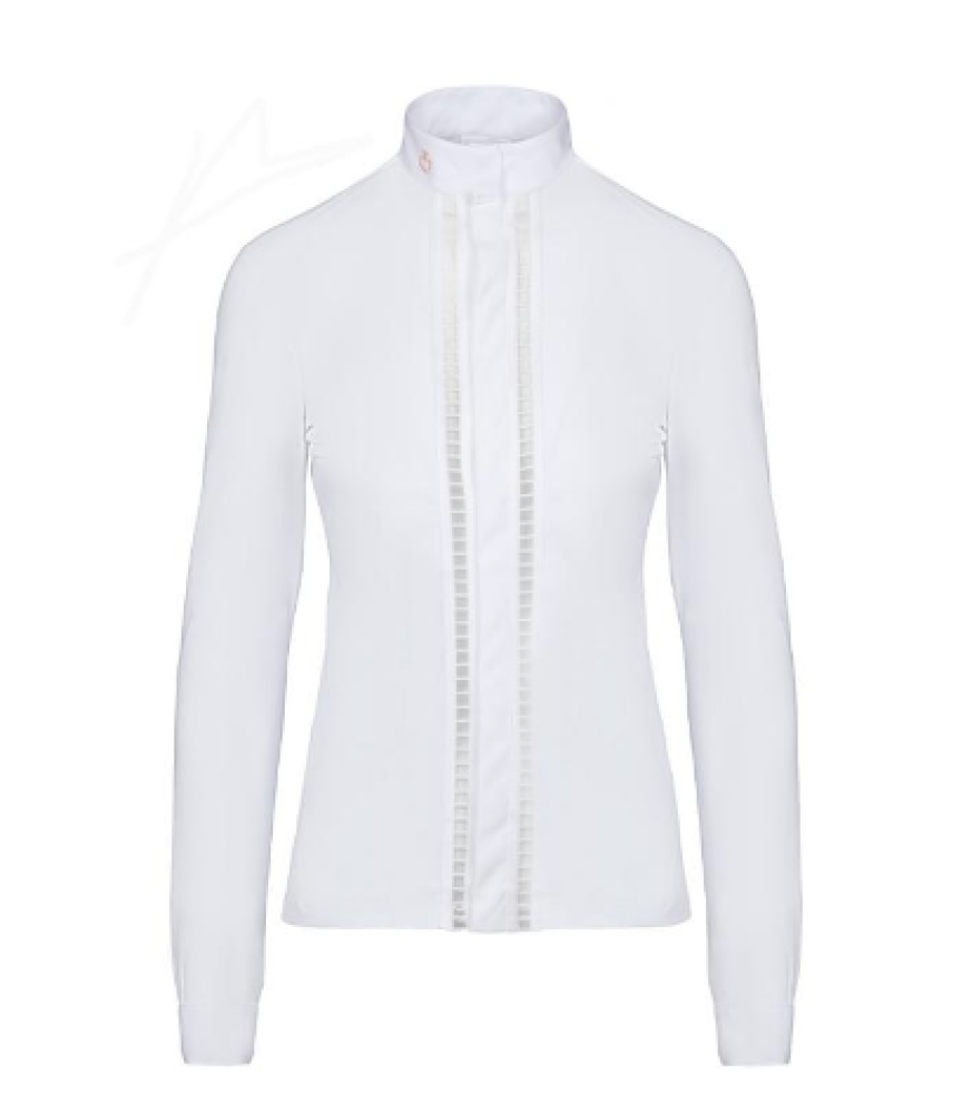 SHEER RIB KNIT L/S COMPETITION SHIRT 0001 WHITE