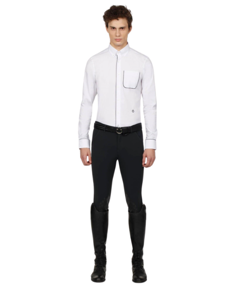 CT MEN POCKET PIPING SHIRT L/S WHITE