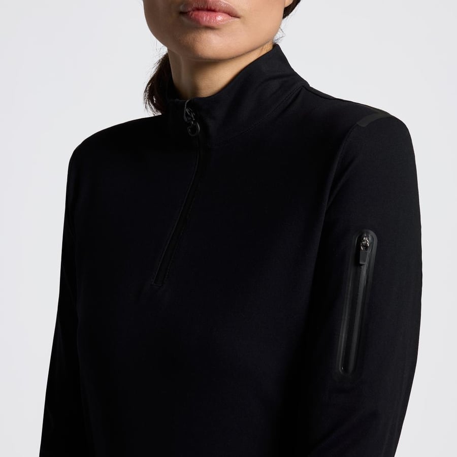 CT JERSEY FLEECE HALF ZIP L/S TURTLENECK 9999 BLACK