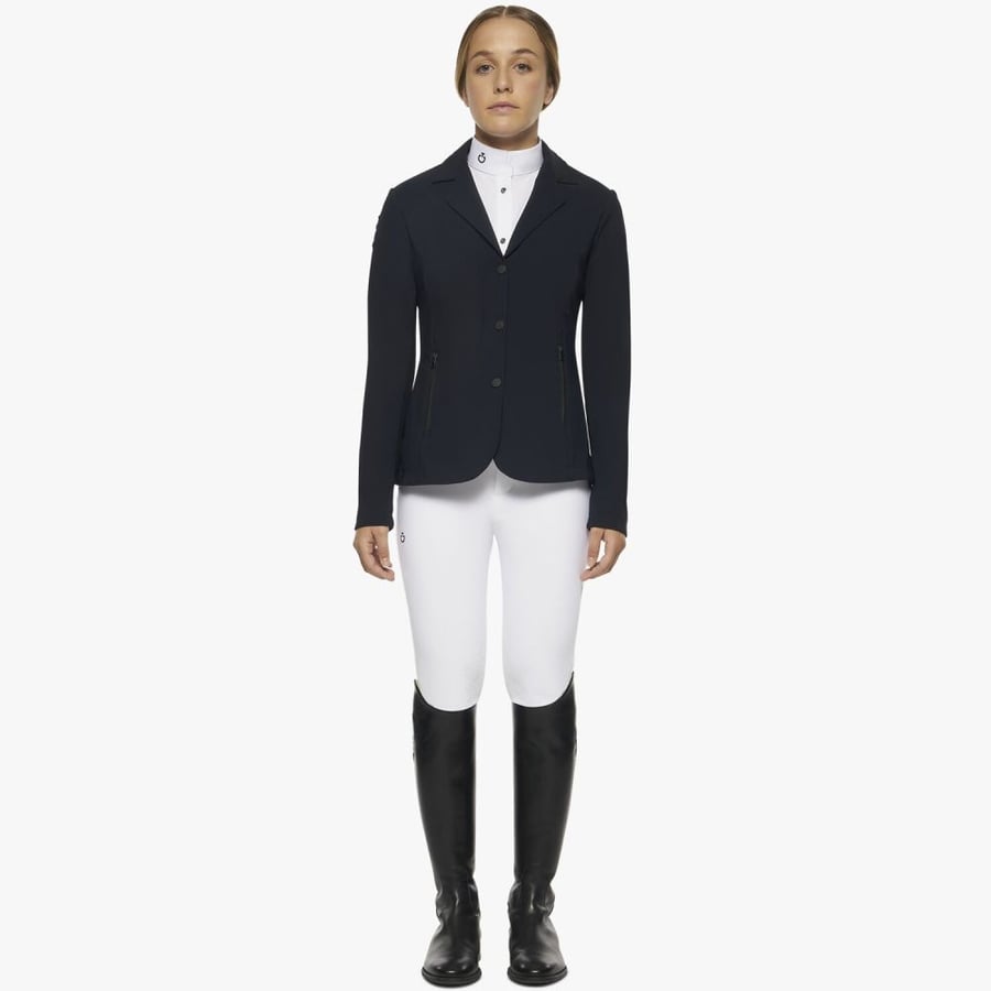 GIRL'S ZIP RIDING JACKET WITH TECHNICAL KNIT INSERTS