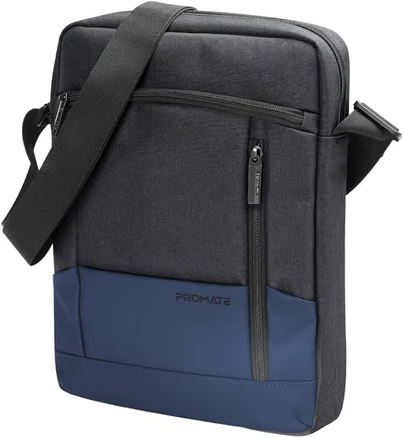 بروميت (Satchel-HB.Blue) - حقيبة خفيفة الوزن ومتينة مع أشرطة قابلة للتعديل وخيارات جيوب متعددة، تصلح لأجهزة الكمبيوتر المحمولة بحجم يصل إلى 13.3 بوصة