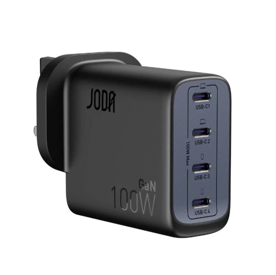 جودا - شاحن جداري JODA Mobi بقوة 100واط بمنفذ تايب سي - اسود