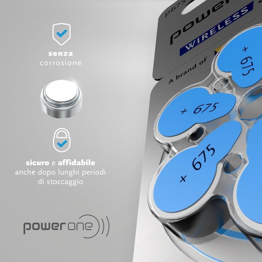 علبة بطارية سماعة الاذن باور وان الماني power one p675