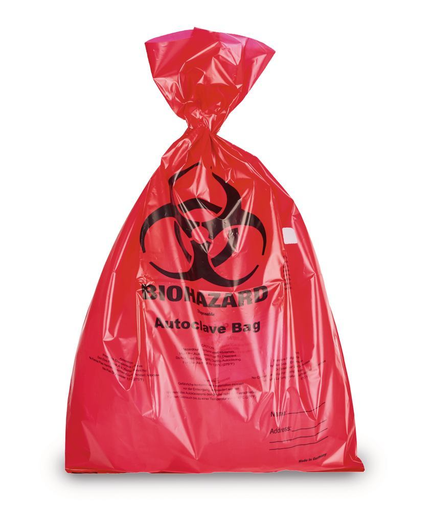 اكياس نفايات طبية حمراء 50 جالون Biohazard Bag , Red 10 gallons